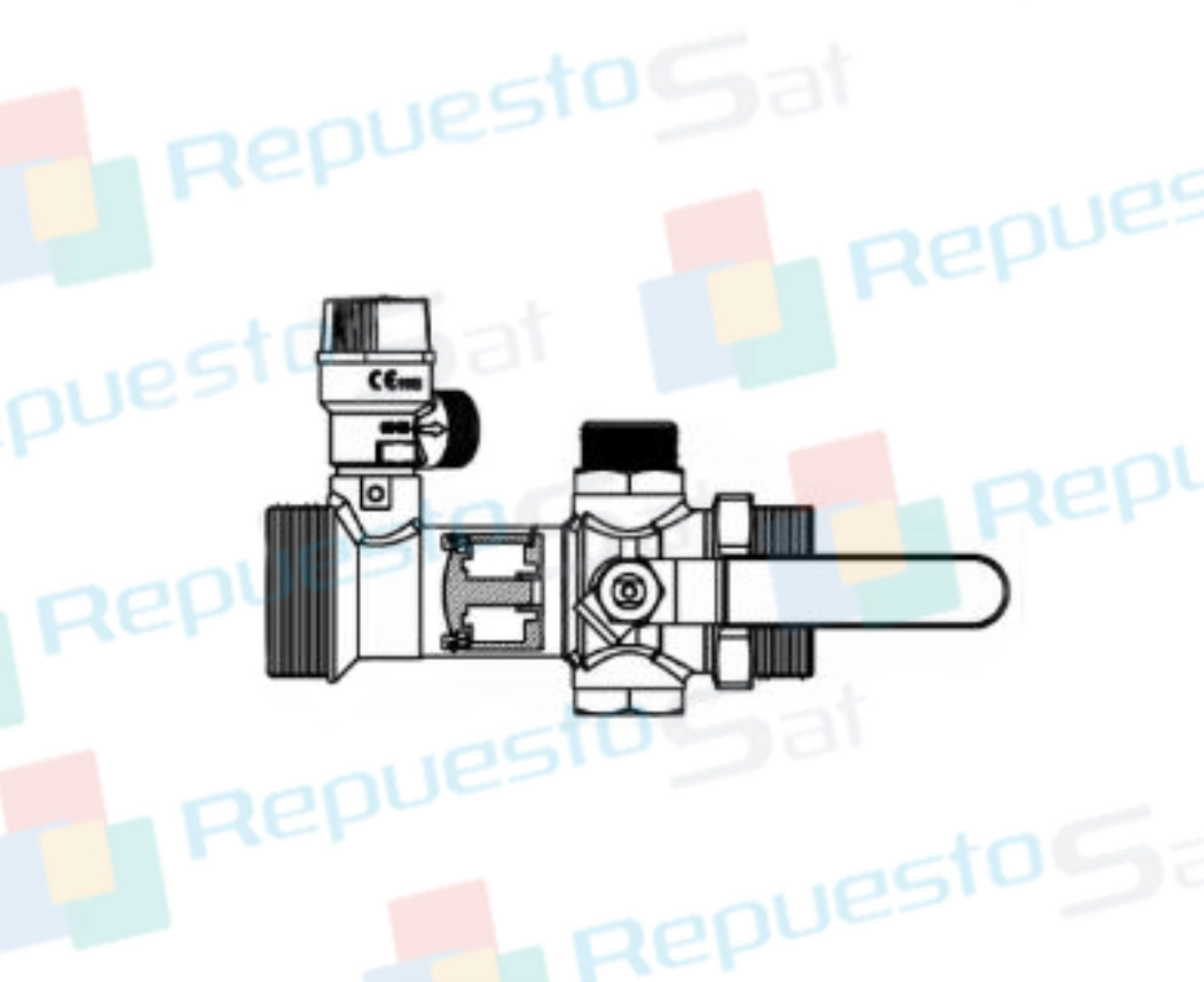 LLAVE TRES VIAS M 1" 1/2