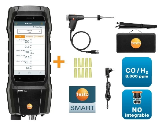 Producto Set analizador de combustión testo 300 - Con sonda compacta