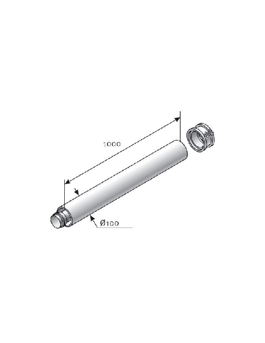 Prolongador 1 m 60/100mm Slim Saunier Duval 3532040999817 Saunier Duval
